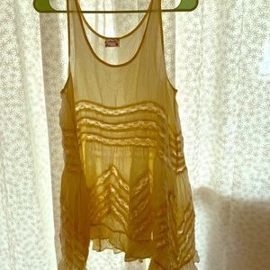 Voile and Lace Trapeze Slip